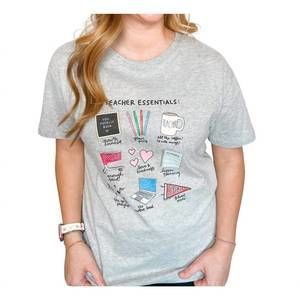 NEW CALLIE DANIELLE teacher essentials callie tee in ash